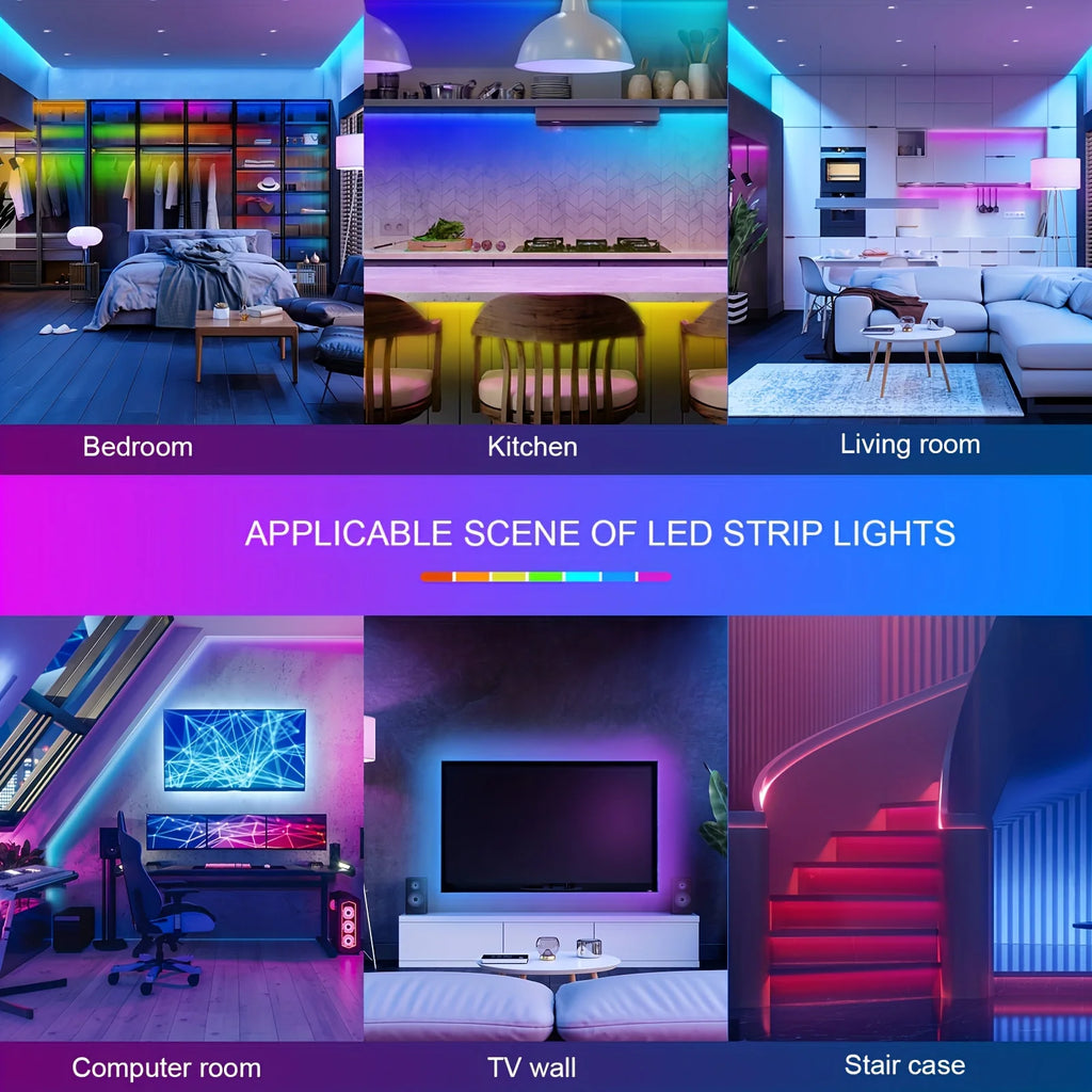 LED USB Strip Light Color Changing 5050 RGB LED Flexible Lights with 24 Keys for Children Gaming Room Home Party TV Backlight Vue