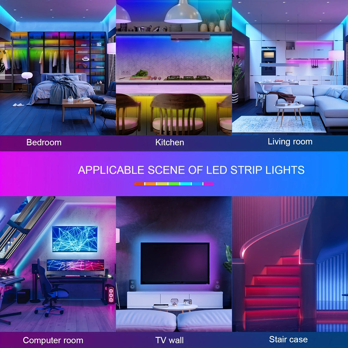 LED USB Strip Light Color Changing 5050 RGB LED Flexible Lights with 24 Keys for Children Gaming Room Home Party TV Backlight Vue