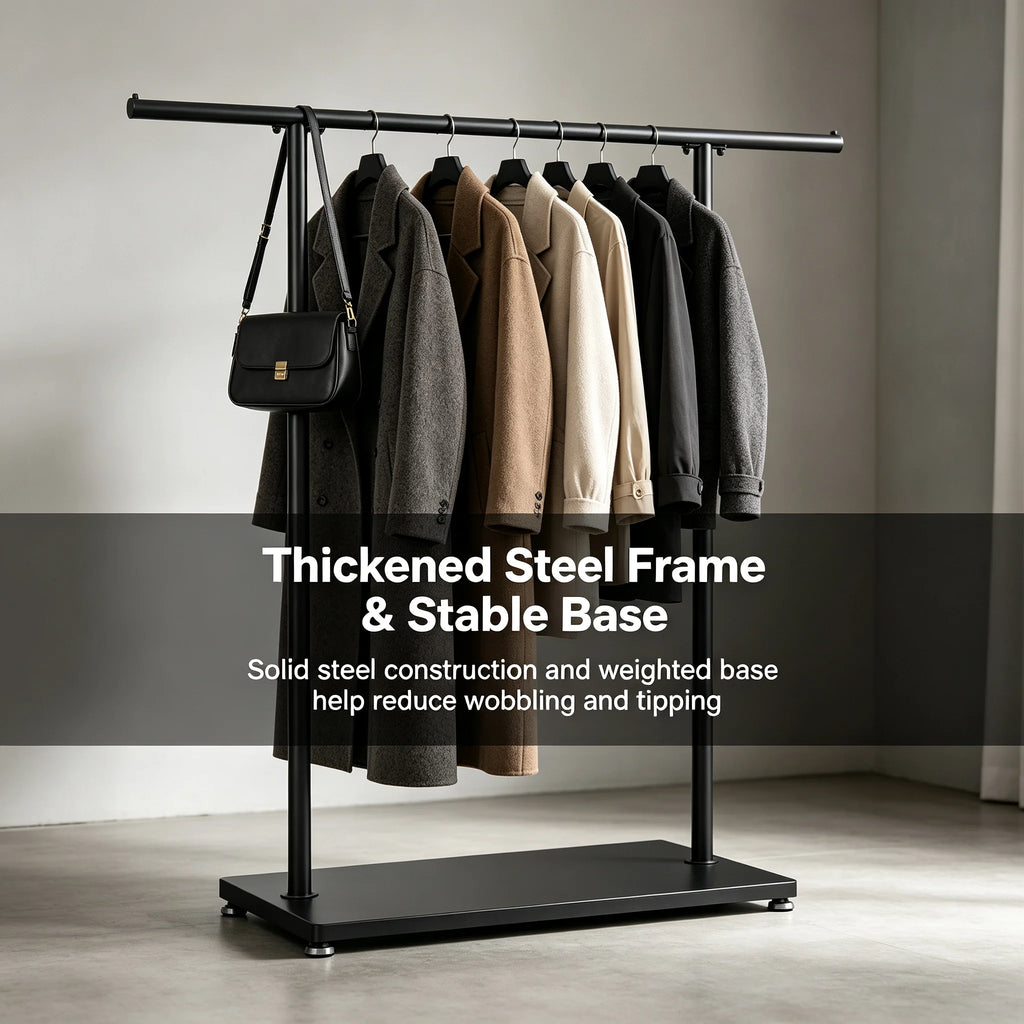 Freestanding Metal Coat Rack 51" | Modern Black Entryway Stand Freestanding Coat Rack Vue