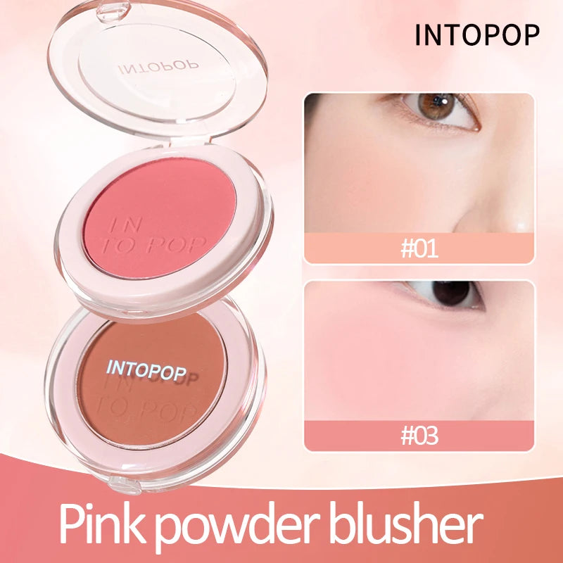 INTOPOP Monochrome Blush Matte Cosmetics Vitality Girl Nude Makeup Natural Smudge Monochrome Blush Plate Vue