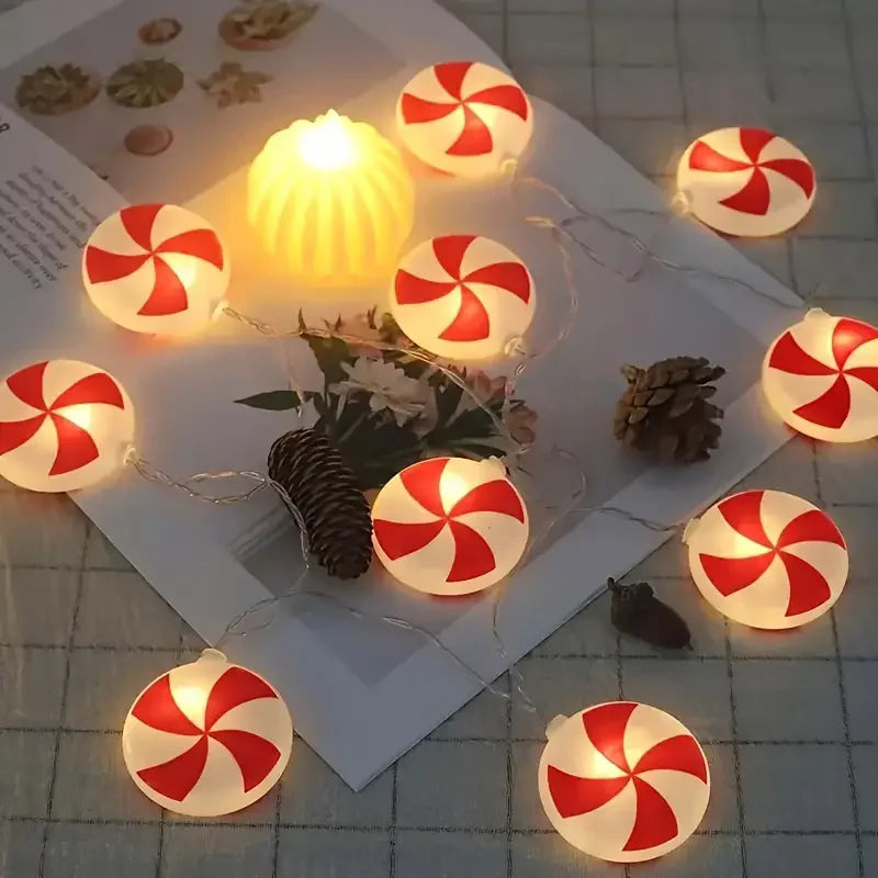 6m 40 LEDS Festive Candy Cane Spiral Light String Christmas Holiday Decoration LED Spooky Specter Fairy Lights Party Wedding 831 Vue