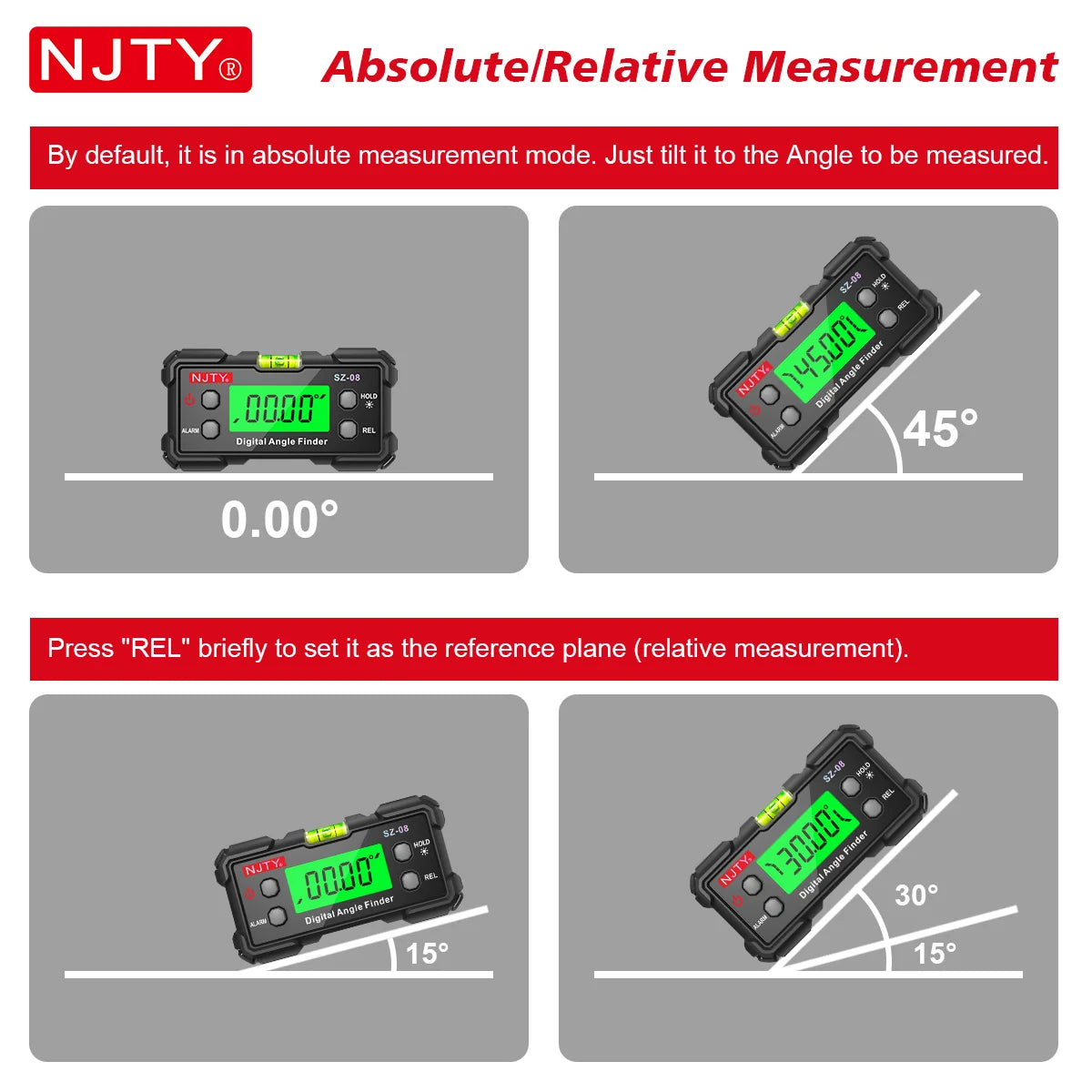 Digital Angle Gauge With Level Bubble Magnetic Electronic Protractor Inclinometer Goniometer Angle Finder Level Box DIY Tools Vue