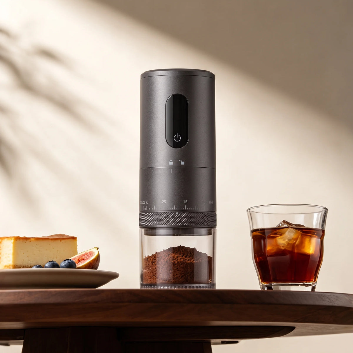 Portable Electric Ceramic Burr Coffee Grinder – USB-C Rechargeable Electric Coffee Grinder Vue