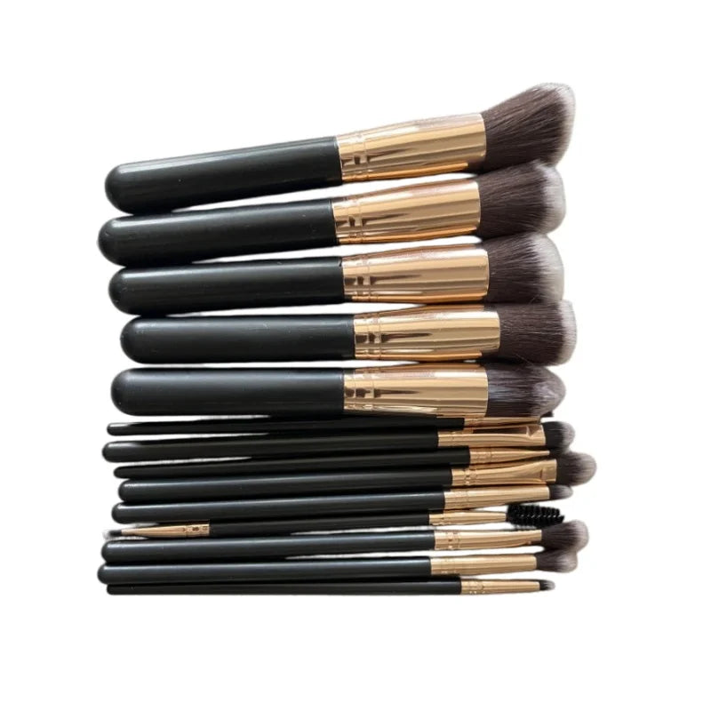 14PCS Professional Makeup Brushes Set Premium Makeup Kit Synthetic Hair Foundation Power Eyeshadows Blending Beauty Tools Vue Black gold