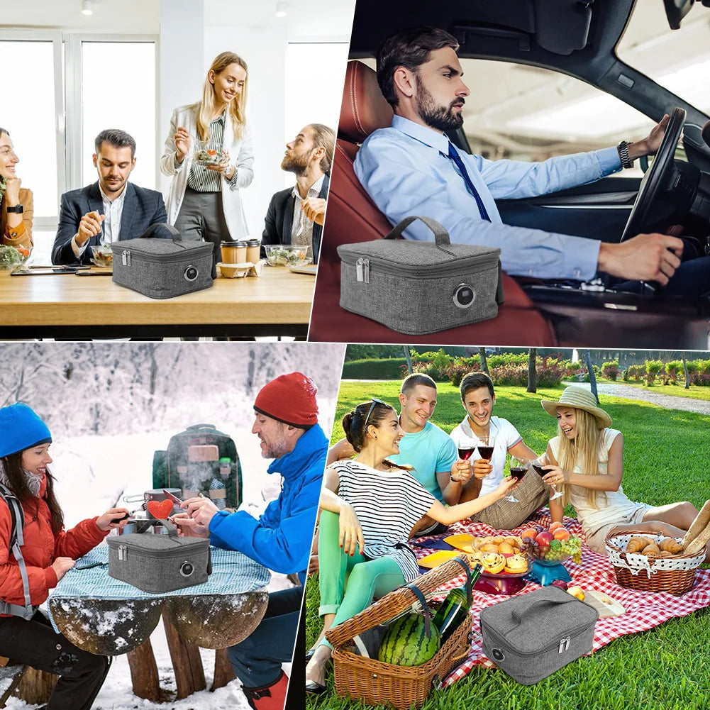 USB Rechargeable Food Heater Warmer Portable Electric Lunch Bag Insulated Lunch Bag Reusable for Youth Kid Boys Girls Teen Adult Vue