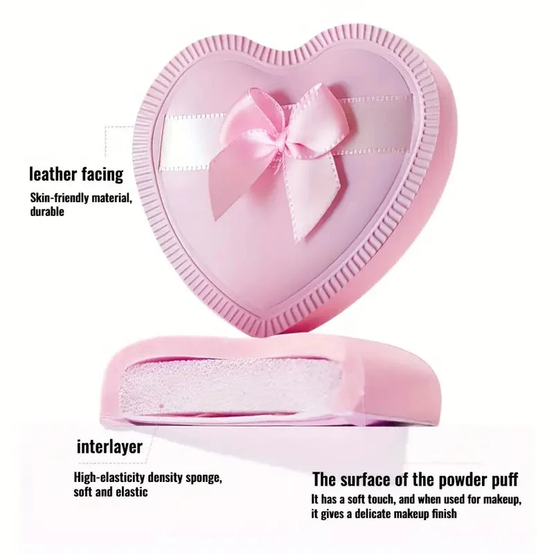 6pcs Heart-Shaped Makeup Sponge Puffs Dry Wet Dual Use Candy Puff Reusable Liquid Foundation Powder Cosmetic Sponge Puffs Vue