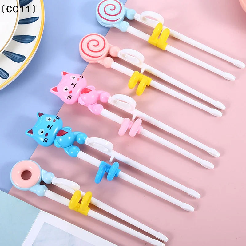 Home Party Cartoon Animal Head Chopsticks Plastic Environmentally Friendly Children Eating Training Baby Learn Chopsticks〔CC11〕 Vue