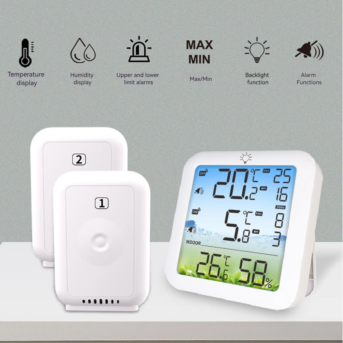 Wireless Digital Refrigerator Thermometer 328ft Range & Alarm Wireless Kitchen Thermometer Vue