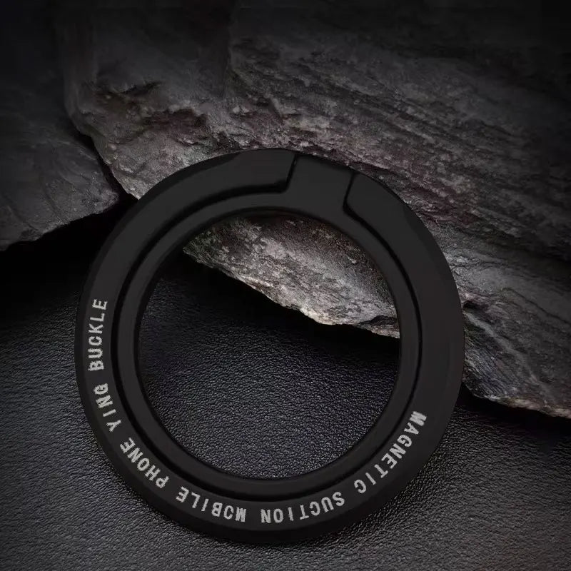 Magnetic Finger Ring Holder For MagSafe Phone Smartphone Accessories for iPhone 17 16 15 Pro Max Magnet Phone Stand Grip Mount Vue black