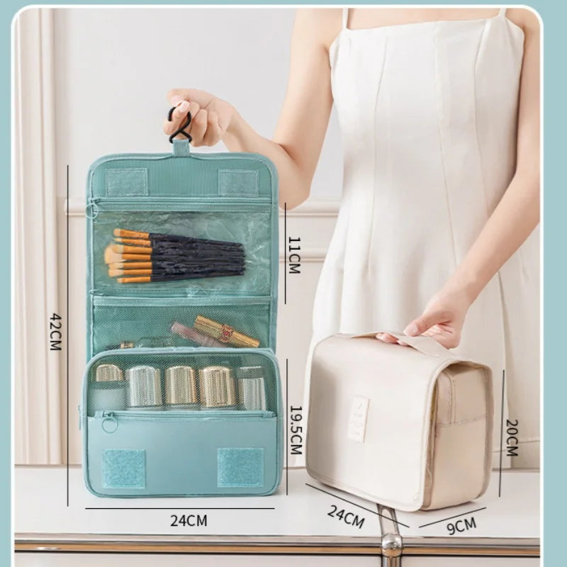 Travel Makeup Bag High Capacity Toiletries Storage Pouch Travel Make Up Organizer Waterproof Beauty Bag Bathroom Wash Bag Vue