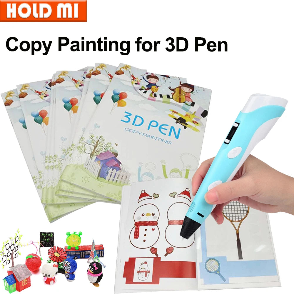 New 3D Printing Pen Drawing Book Reusable Colorful 40 8 Patterns Thick Paper Clear Plate Painting Template for 3D Pen Kid Gifts Vue