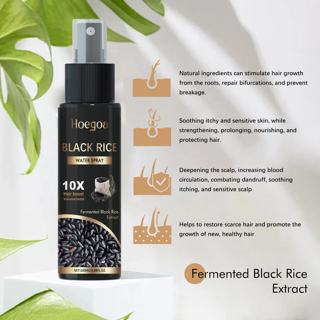 Hoegoa Rice Water Hair Thickening Spray: Deep Hair Nourishment, Anti-hair Loss, Strengthening, Hair Fixing & Scalp Care 100ml Vue