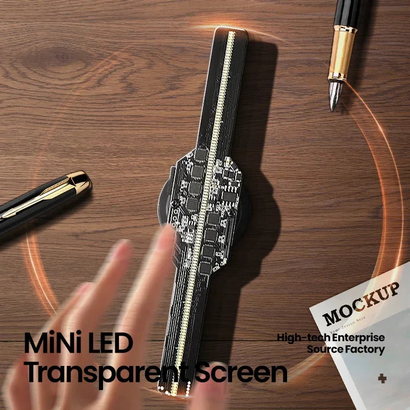 Custom Logo Products Transparent Led Display Mini 3d Hologram Fan Projector Halloween Christmas Hologram Display Vue 14CM