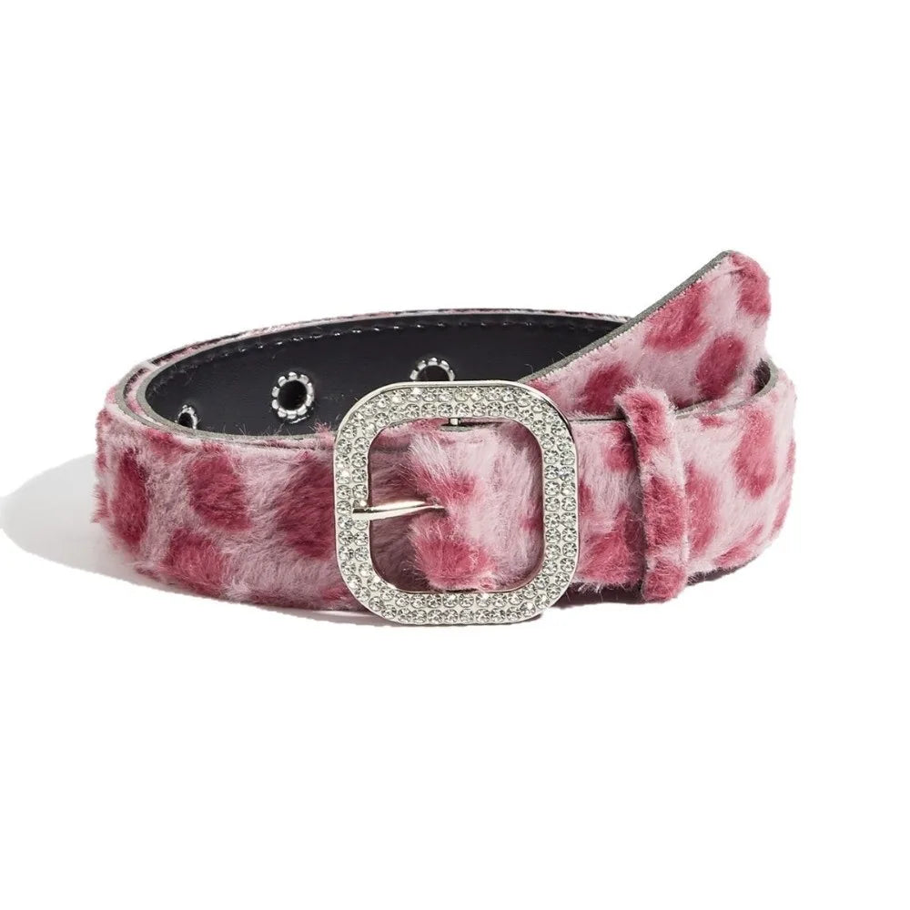 Fashion Pink Women's Belt PU Leather Adjustable Pin Buckle Waistband