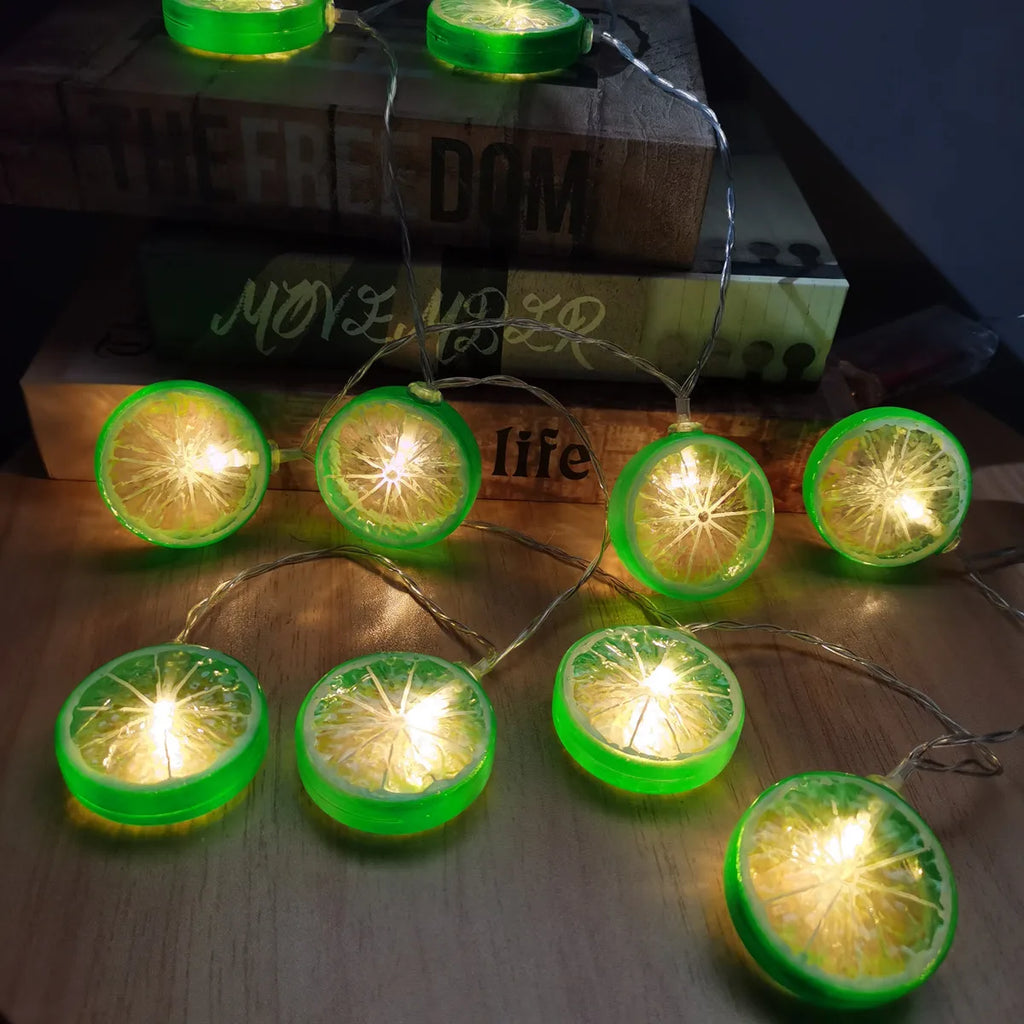 Vibrant Lemon LED Rome Decoration Lights String Lights Indoor Party Decor Battery USB Powered Fairy Lights Curtains 921 Vue