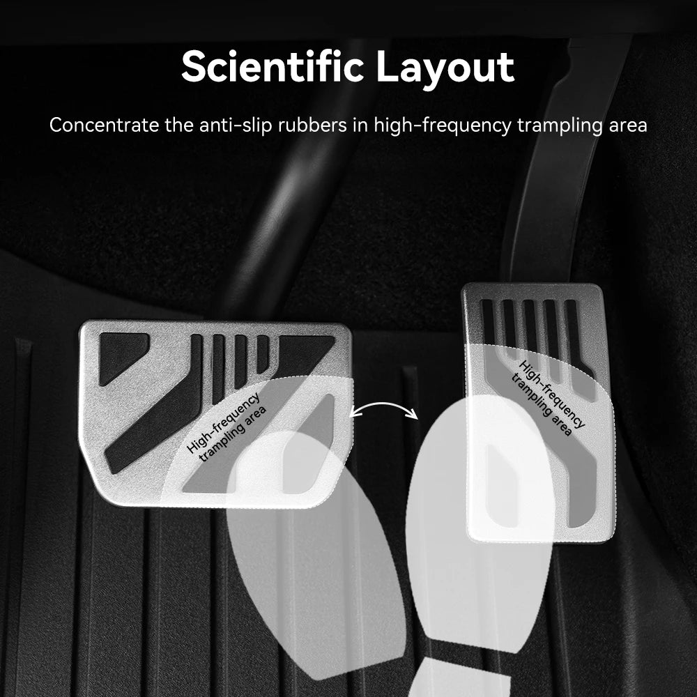 YZ For Tesla Model X/S/3/Y Juniper Highland 2021-2026 Aluminum Automatic Transmission Car Pedal Cover Set Kit Anti Skid Pedal Vue