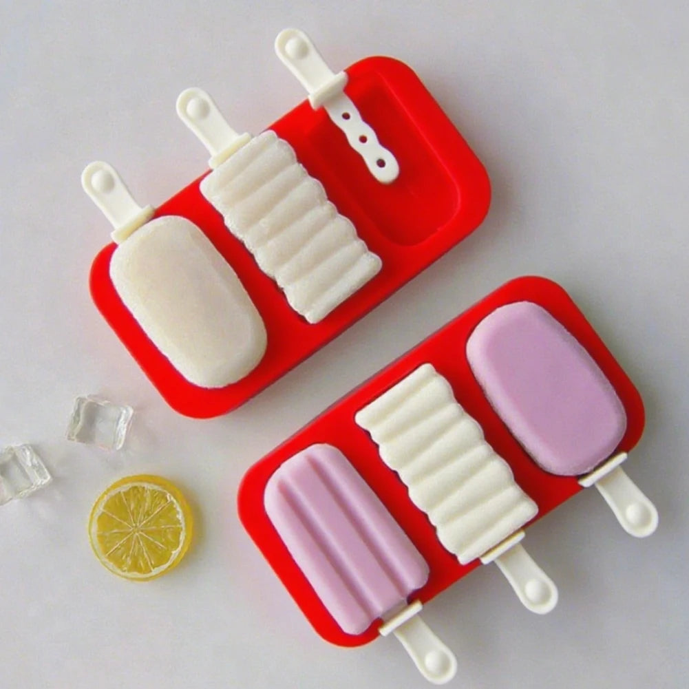 3-Pack BPA Free Silicone Popsicle Molds | Stackable Ice Lolly Maker Popsicle Mold Set Vue