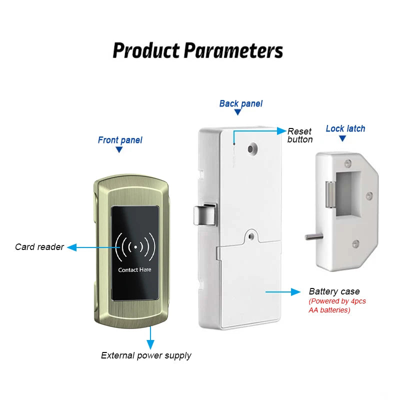 Zinc alloy RFID Gym Fitness Electronic Digital Locker Lock RF ID card Vue