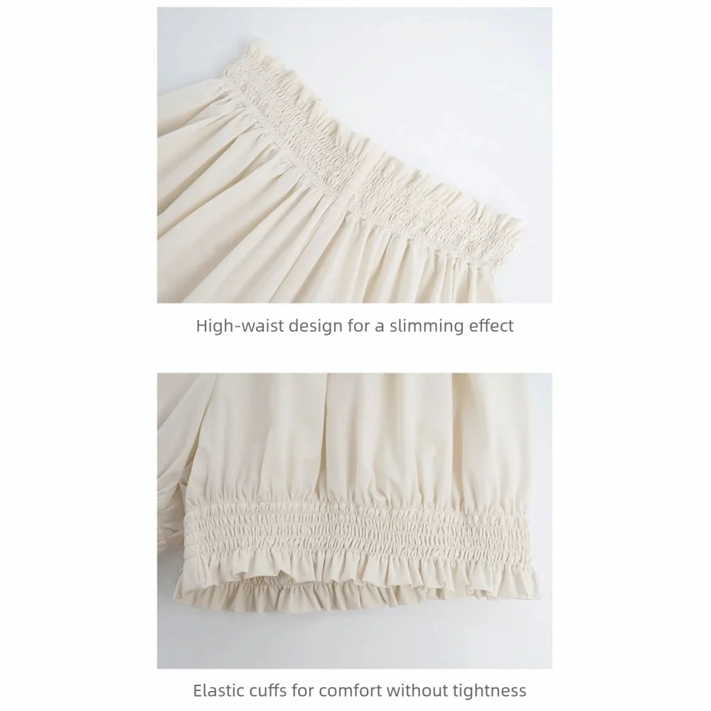 Pilates High Waist Dance Shorts Elastic Waistband Nylon Ballet Shorts Ruffle Comfortable Safety Pants Yoga Exercise Vue