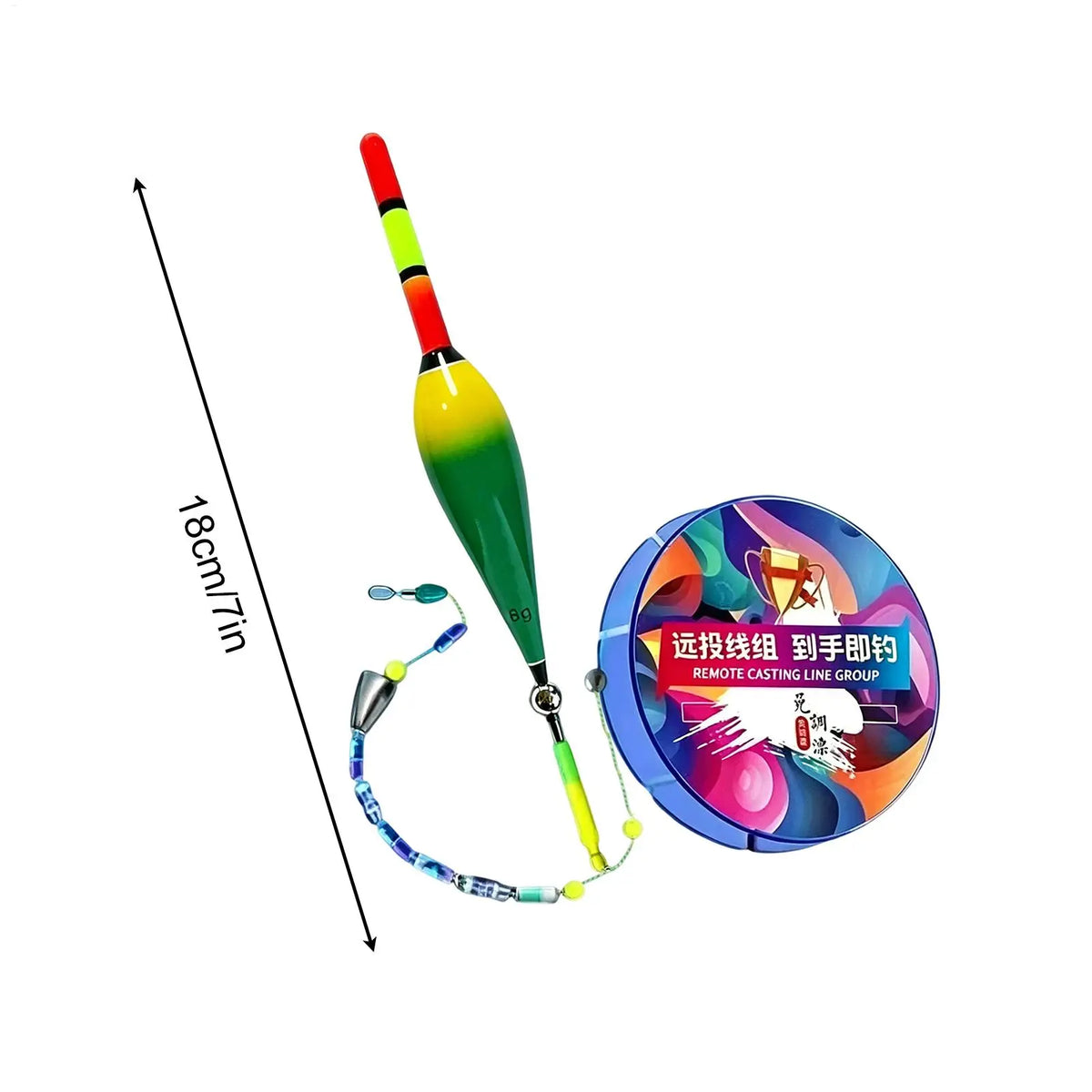 Fishing Line with Bobber Color Changing Float Automatic Bobber Line Set for Bass Fishing for Kayak, Saltwater, Boat, Pier Vue