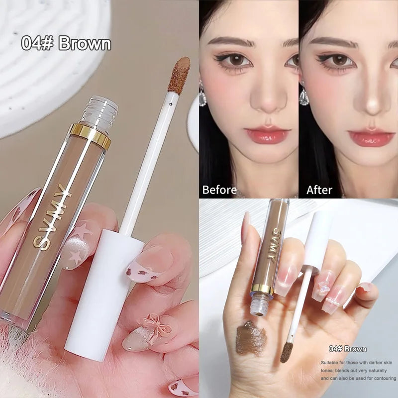 4 Colors Silky Concealer Foundation Cream Cover Acne Marks Spots Dark Eye Circles Face Brightening Skin Whitening Concealer Vue 04 Brown 2g