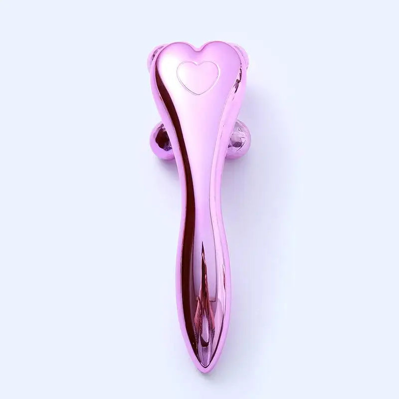 1 Pcs 4D Roller Face-lift Wrinkle Silver Y Shape Roller Facial Eye Neck Muscle Relaxation Slimming Massager Relaxation Tools Vue Pink
