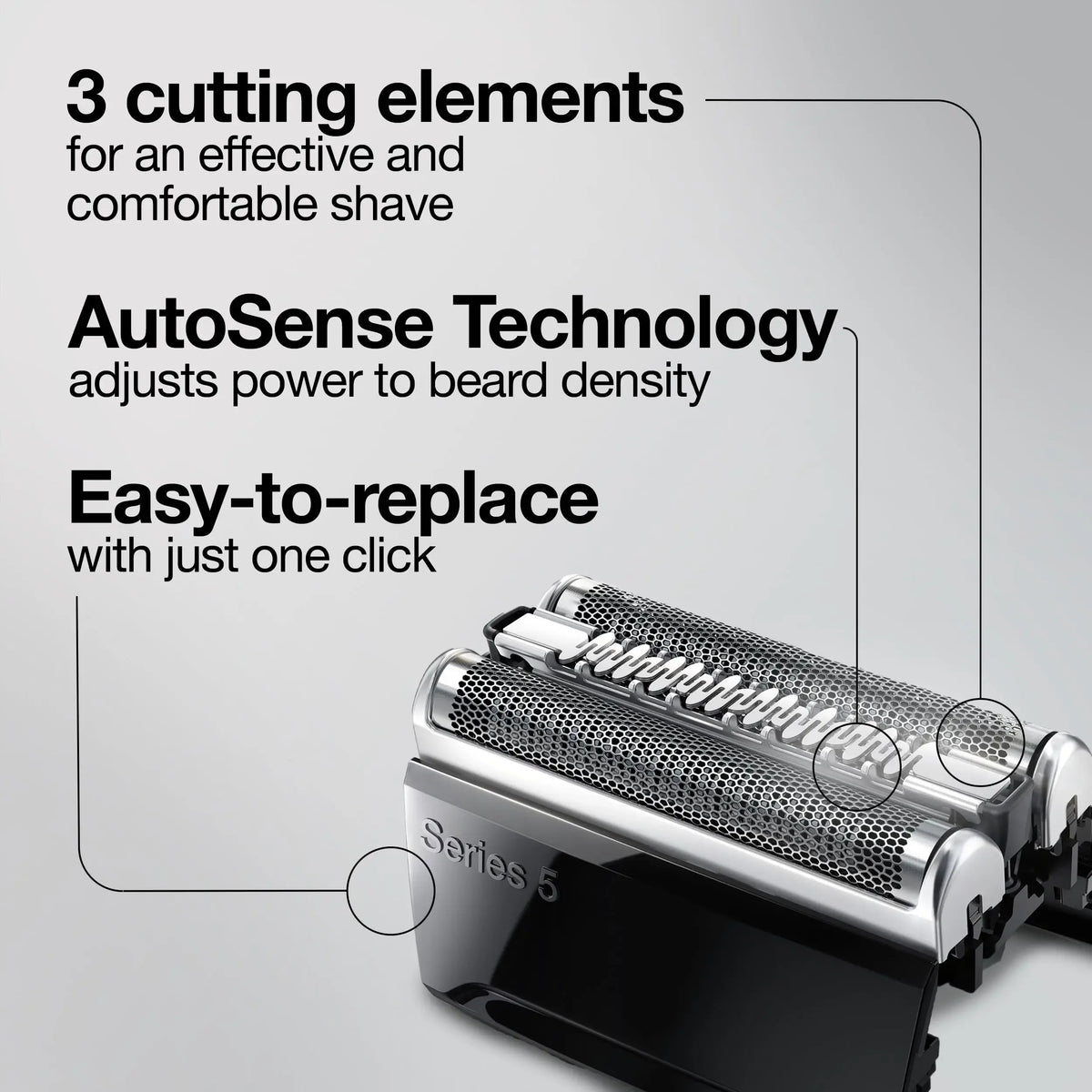 Braun Series 5 Replacement Heads Shavers Cutter Foil 52B Razor Blade for 5020S 5030S 5040S 5050CC 5070CC 5090CC Vue