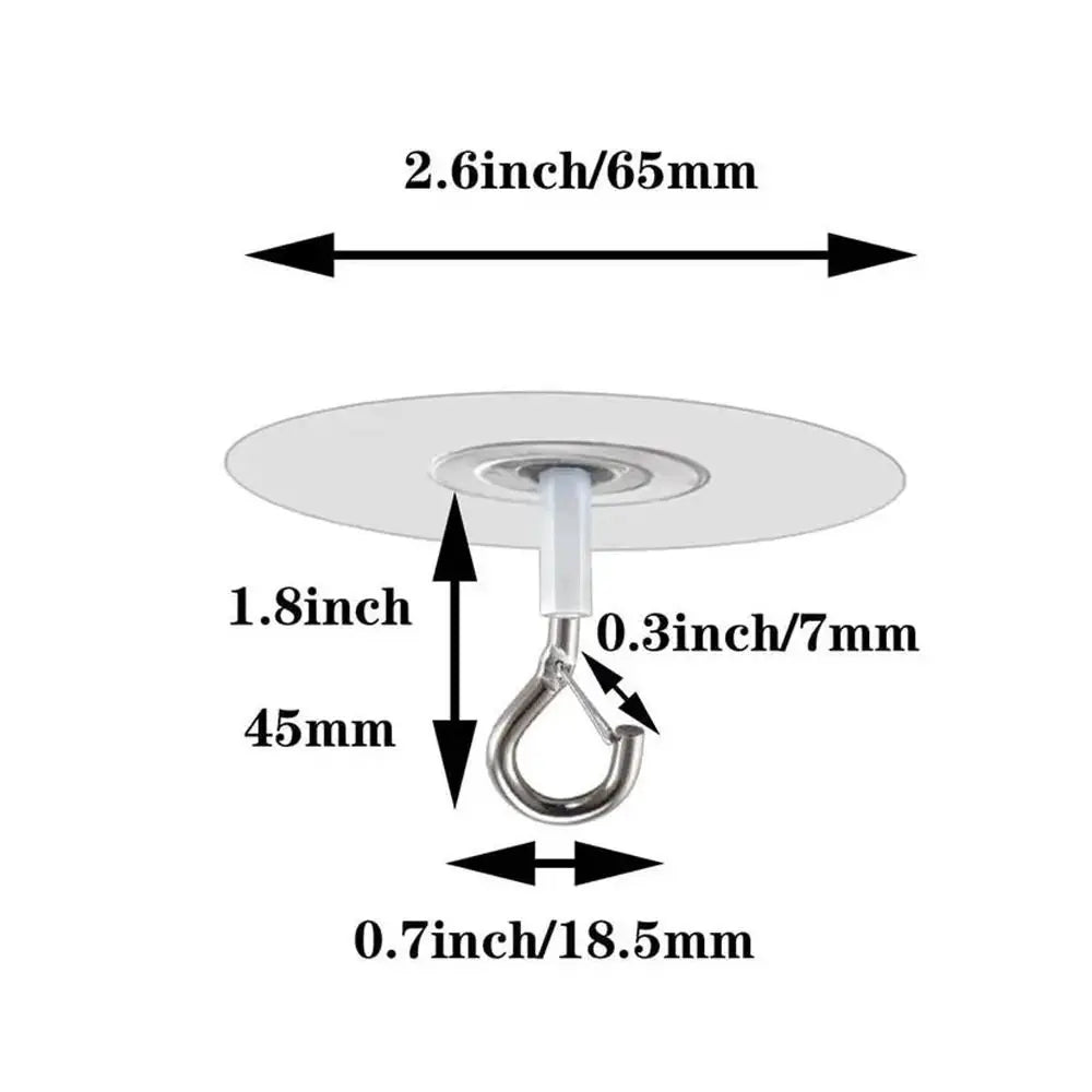Multifunctional Self-Adhesive Ceiling Hook Water Resistant Strong Bearing Wall Hooks Transparent Metal Hooks Vue Transparent