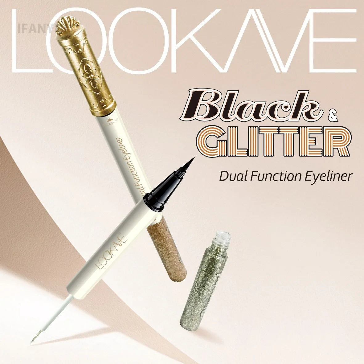 Dual Eyeliner Wand Pearlescent Diamond Eye Shadow Liquid Sequins Smooth Mini Fine Brush Black Silver Gold Glitter Eye Pigment Vue