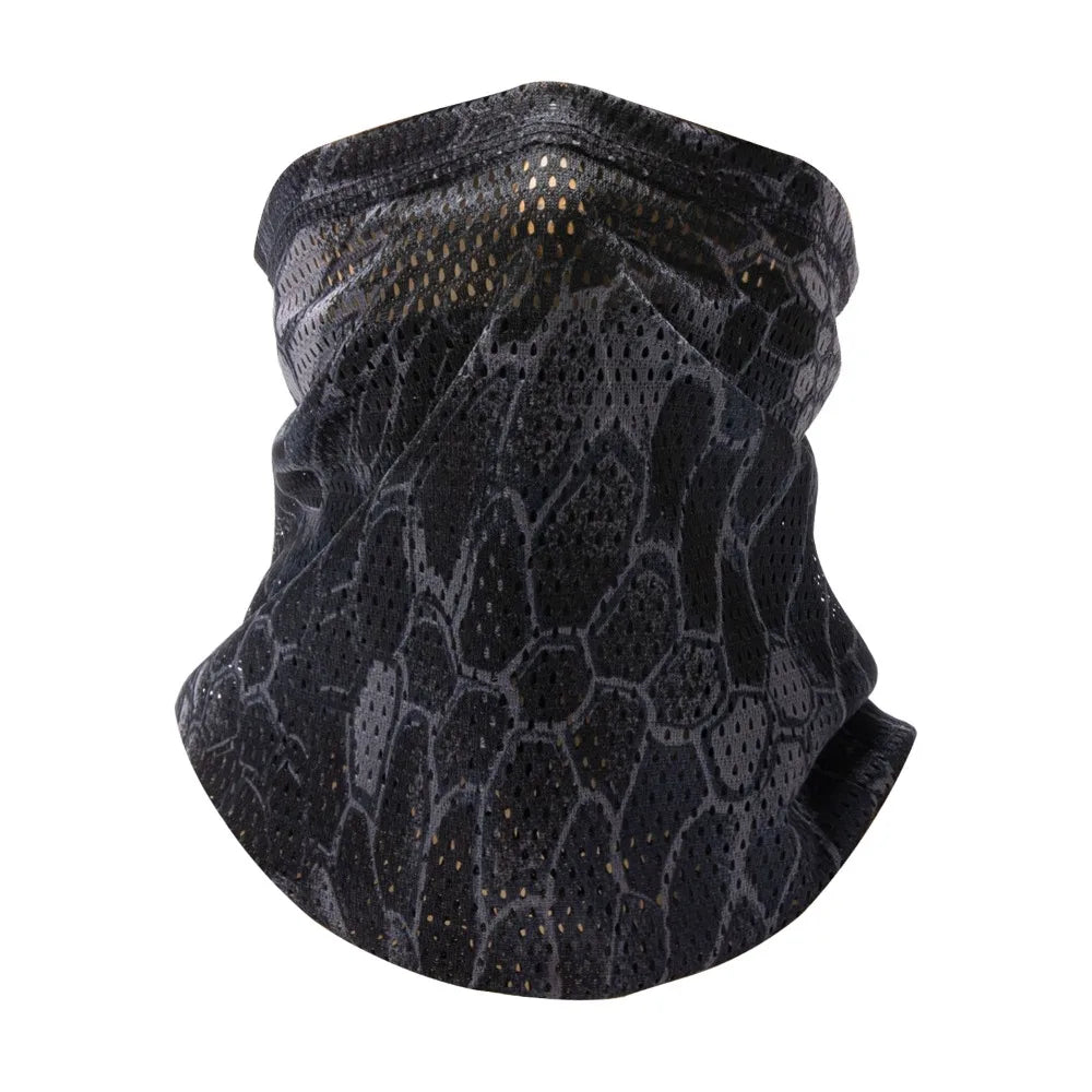 Multi-Functional Large Mesh Holes Face Towel Stretchy Fabric Neck Gaiter Quick Dry Breathable Sunshade Collar Outdoor Sports Vue 8