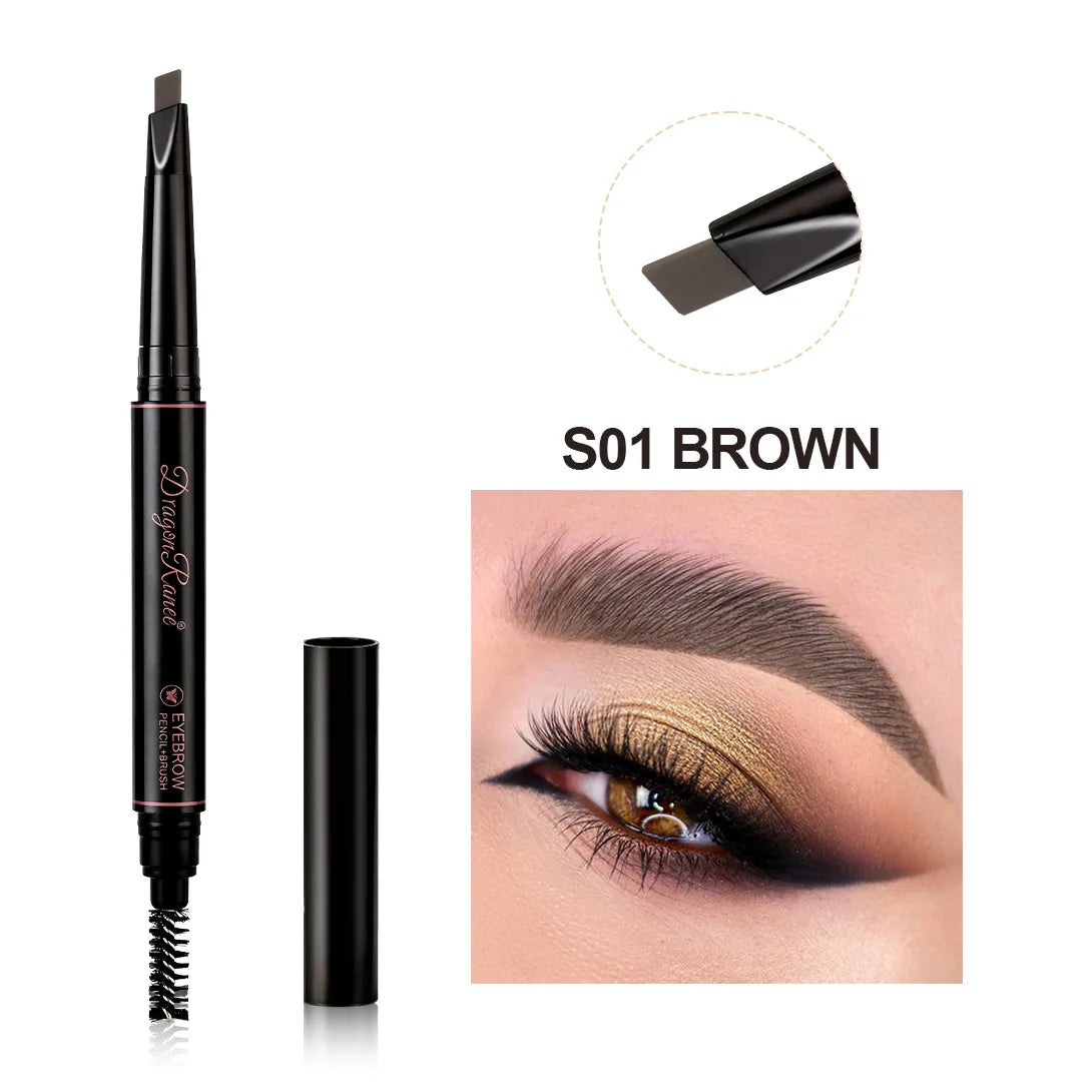 Double-Headed Eye Brow Tint Cosmetics Natural Long Lasting Paint Eyebrow Waterproof Black Brown Eyebrow Pencil Makeup Cosmetics Vue 01 0.2g