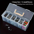 1/7pcs Tool Parts Storage Box Set Multi-Compartment Tool Organizer,Sorting Box for Screws,Wrenches,Hardware Accessories,and Toys Vue Transparent-7pcs