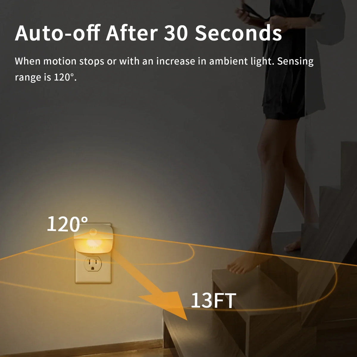 EU US Socket Led Night Light with Motion Sensor AC 85-265V PIR Human Induction Lamp 3 Colors Plug in Wall for Bedroom Hallway Vue
