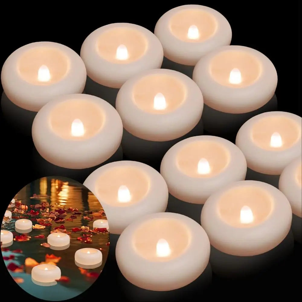 Waterproof Performance Flameless LED Floating Candle Lights Automatic Turn On Waterproof Floating Candle Lights Vue