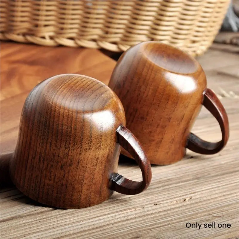 ABKW-Wooden Mug Natural Solid Wood Drinkware Tea Cup Suitable For Drinking Tea, Milk, Coffee And Other Beverages Vue