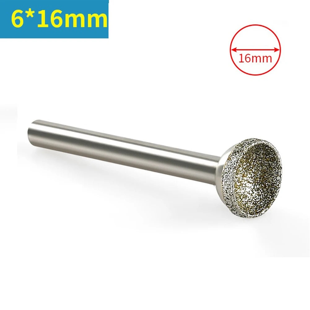 Diamond Mounted Point Grinding Bit 10-25mm Spherical Concave Head Diamond Grinding Bit Vue 6x16 China Mainland