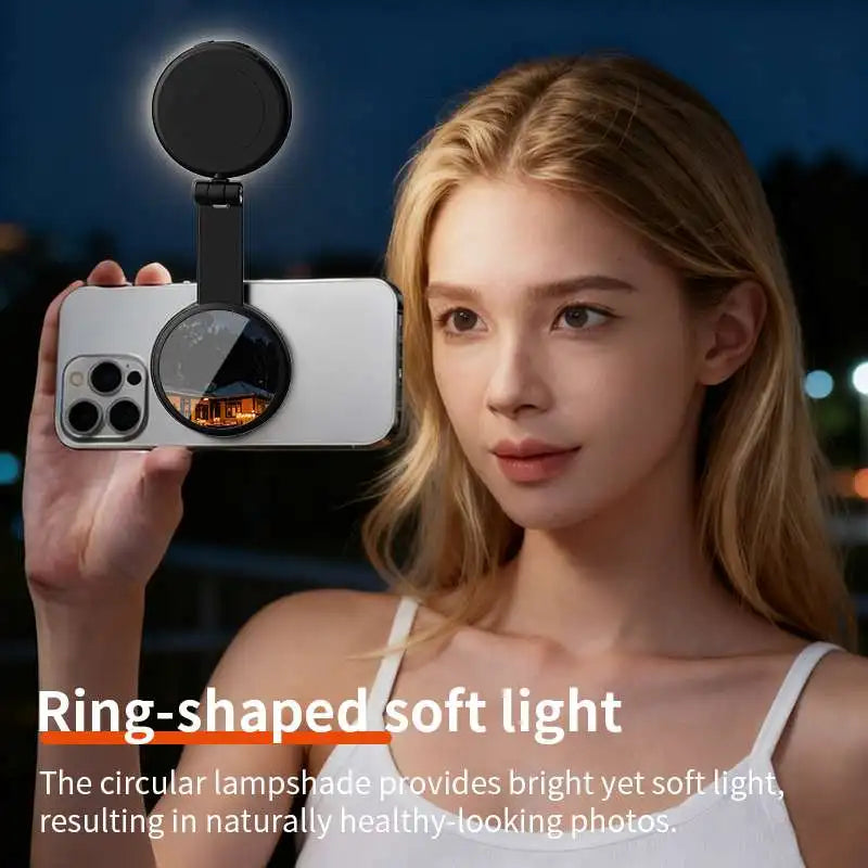 Smartphone Magnetic Fill Light Mini Selfie Light 3 Modes Adjustable Brightness for Phone Vue