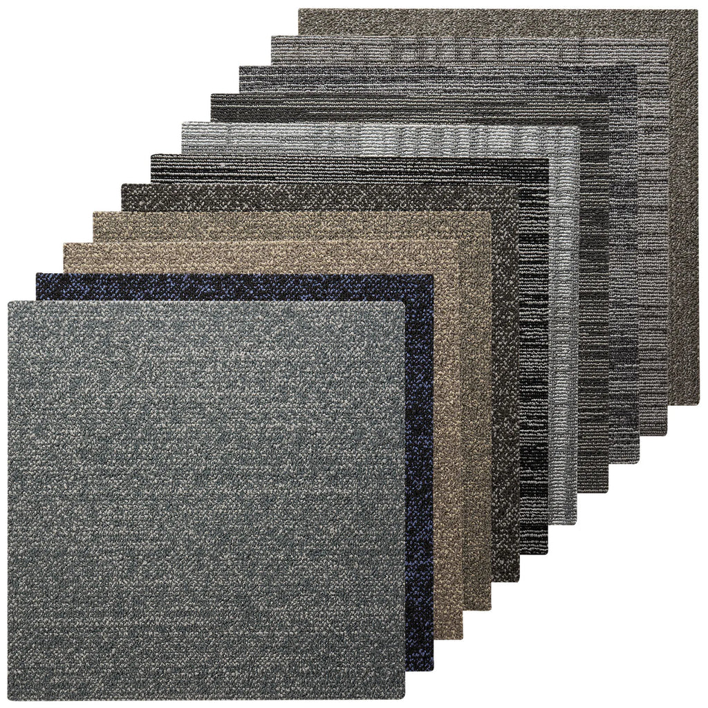 20x20 Inch Carpet Tiles 24 PCS – 66.6 sq ft Indoor Floor Cover Modular Carpet Tiles Vue