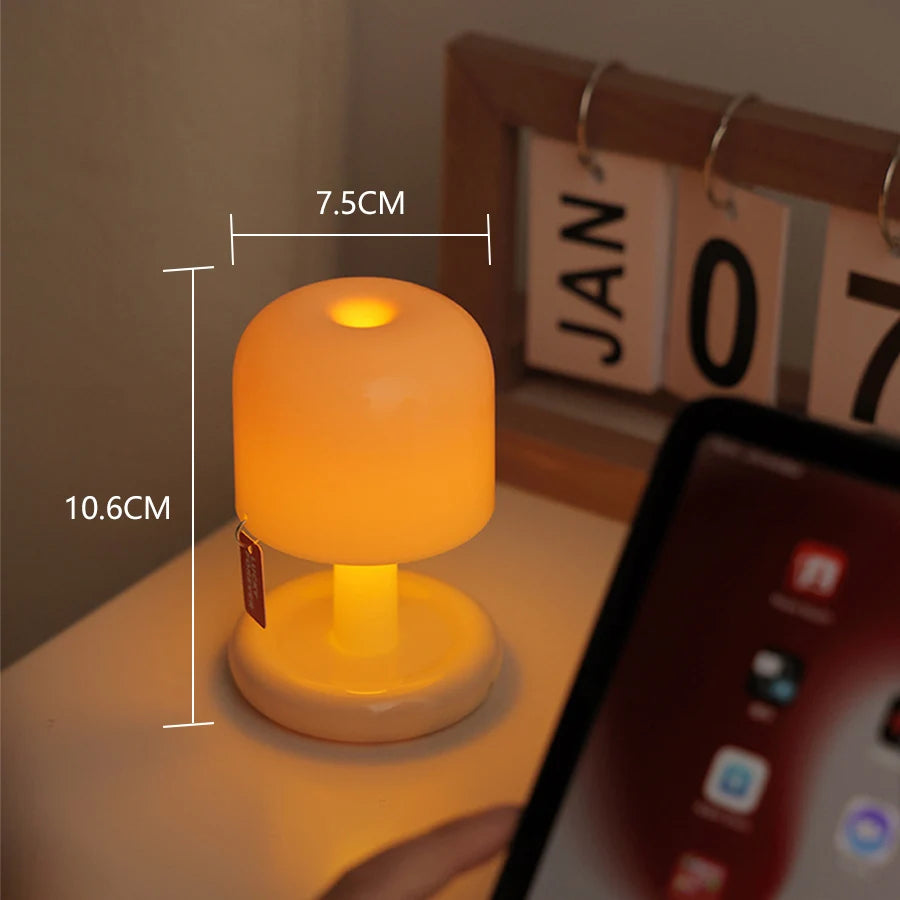 Rechargeable Mushroom Night Light Led Sunset Table Lamp USB Minimalist Desk Bedroom Bar Room Decoration Atmosphere Mood Light Vue