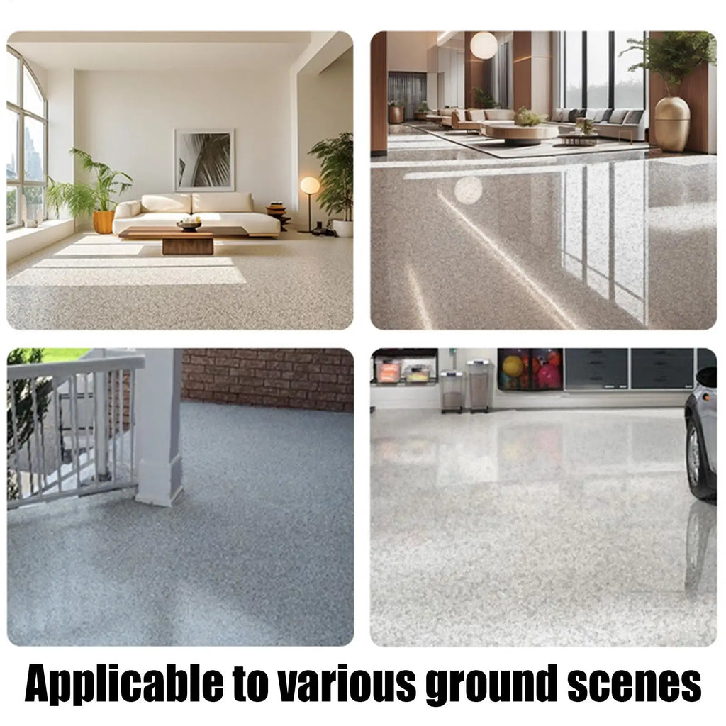 Self-Leveling Epoxy Floor Coating Kit - Water-Based High Gloss Paint Waterproof for Refinishing Tile, Wood & Concrete Floors Vue