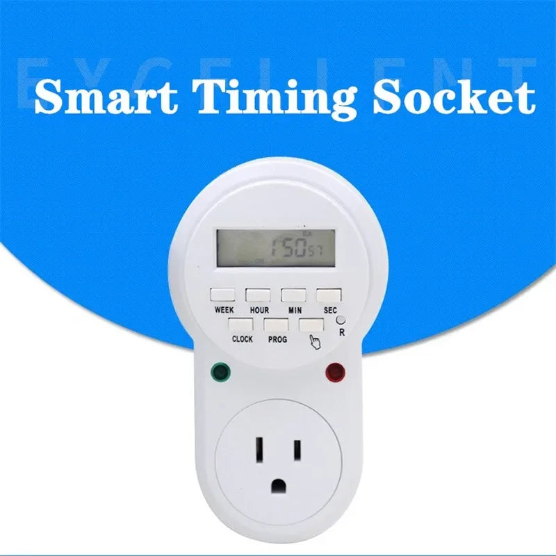 EU Standard Electrical Wall Charger Adapter Charging Wall US UK Timing Plug Socket Power Outlets,15A,PC Panel,LED screen Vue