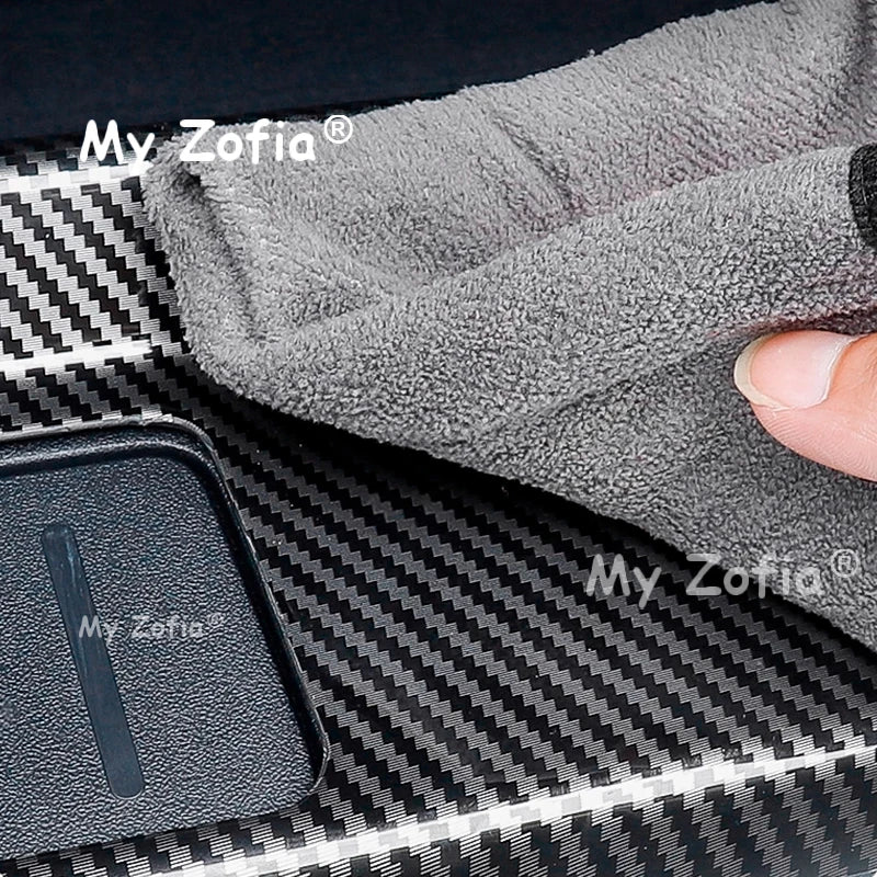 For ZEEKR 9X 2025 2026 Car Trunk ABS Carbon fiber Threshold Strip Tailgate Anti Kick Sill Trunk Plate Cover Accessories Vue