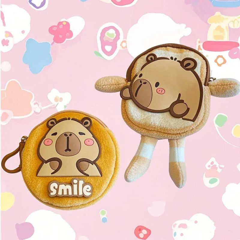 1-10PCS Cute Capybara Student Coin Storage Bag Girls Headphone Data Line Bag Children's Birthday Holiday Gift Photo Props Vue