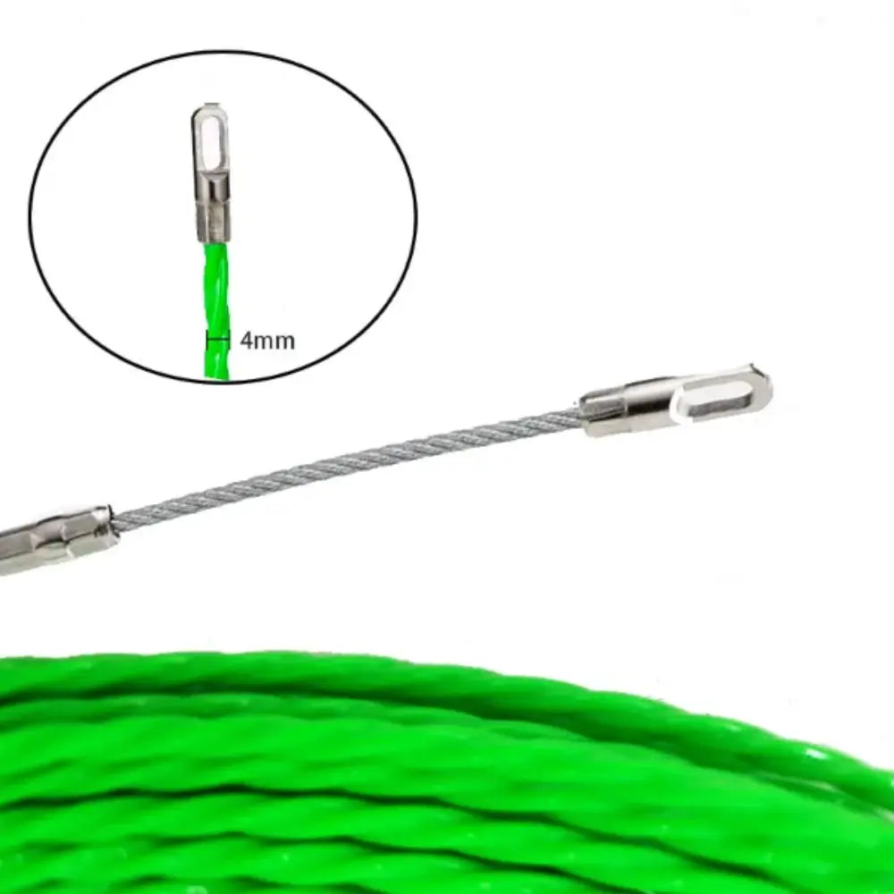 4MM Diameter Cable Guide Tape Puller 5-50 Meter POM Material Fiberglass Duct Rodder Green Color Glass Fiber Vue