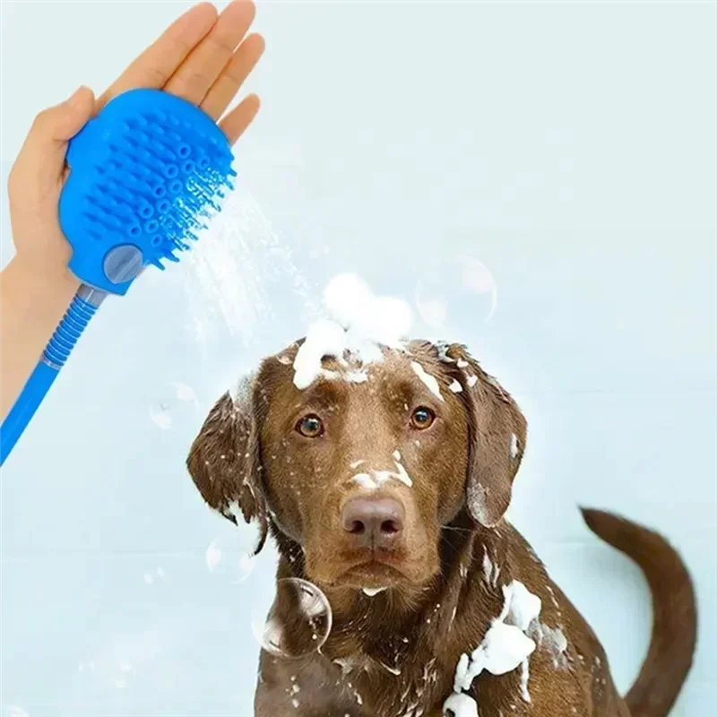 ABKW-Dog & Cat Pet Shower Tool–Portable Silicone Massage Nozzle Bathing Kit With Adjustable Water Pressure Hose Vue