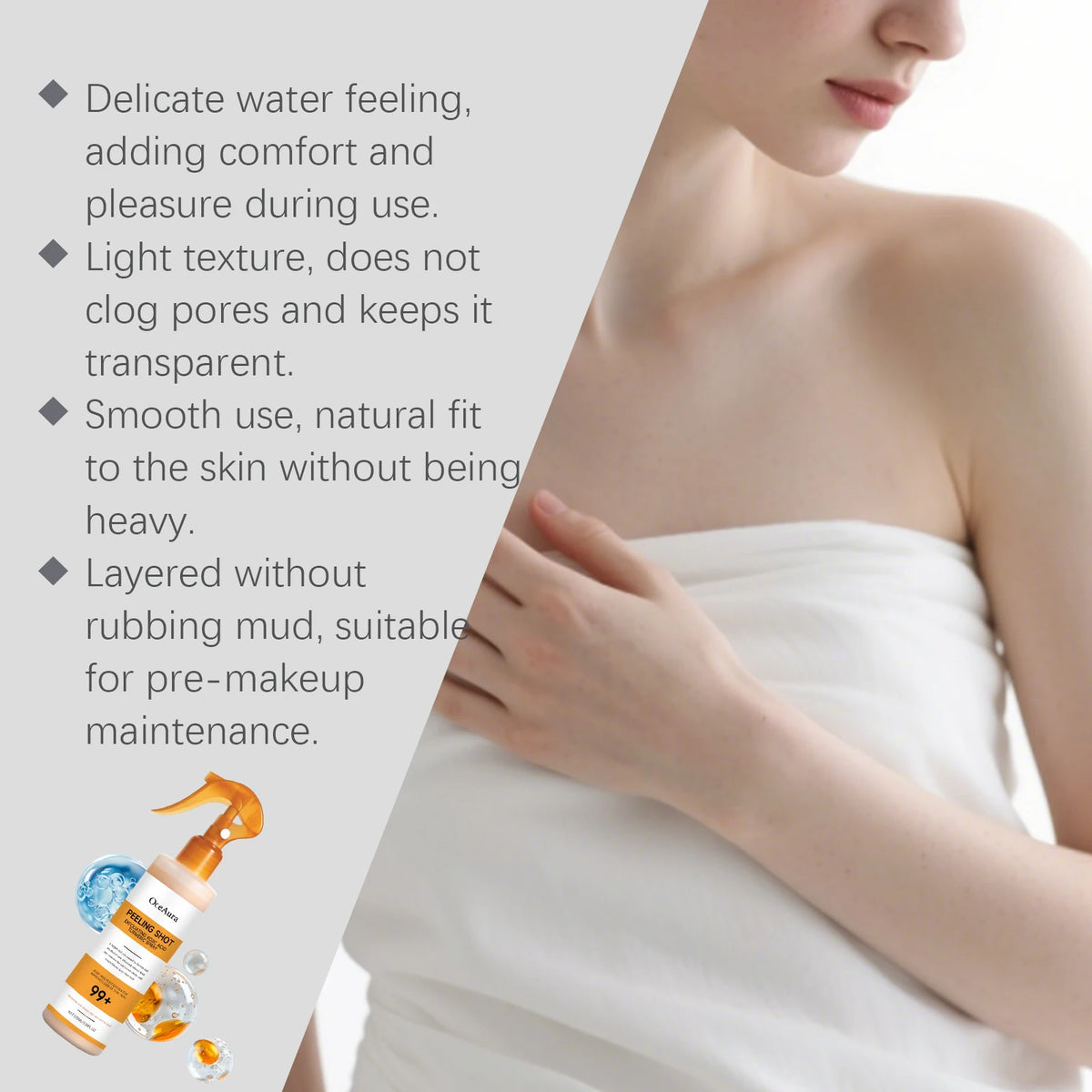 Natural Kojic Acid & Turmeric Exfoliating Spray - Gentle Deep Body Cleansing, Moisturizing and Skin-Softening Nourishing Mist Vue