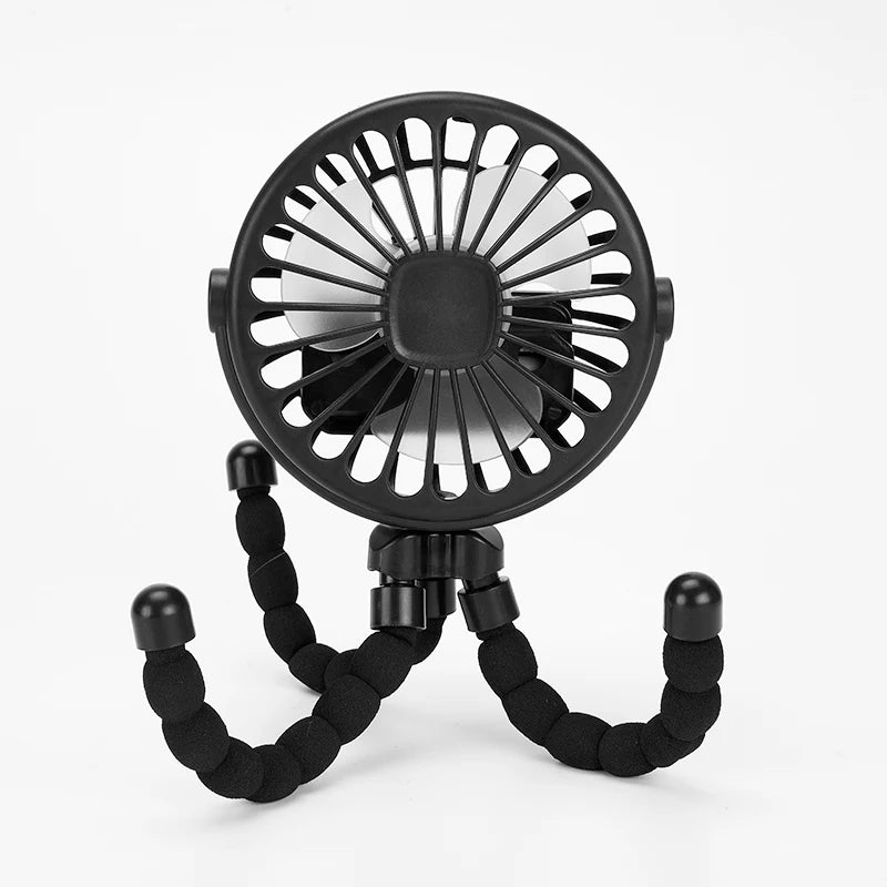 HOMEFISH Portable Baby Stroller Fan Oscillating Clip-on Mini USB Vue Black