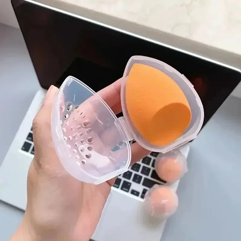 Rack Portable Sponge Empty Makeup Makeup Blender Holder Stand Storage Box Plastic Drying Box Egg Shaped Cosmetic Puff Organizer Vue