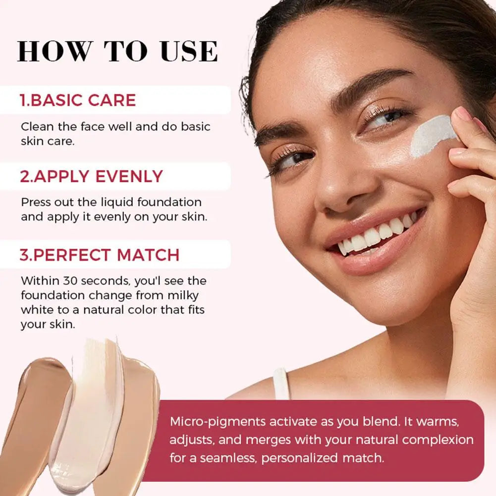 30ml Natural Brighten Skin Tone Primer Makeup Original Temperature Changing Liquid Foundation High Cover Lightweight Facial Base Vue