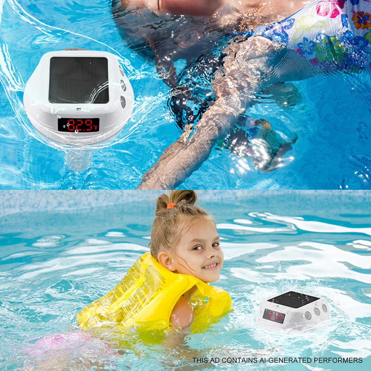 Solar Digital Pool Thermometer IP68 – RGB Light & 2200mAh Pool Thermometer Vue